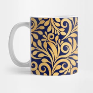 Regal gold and blue intricate pattern Mug